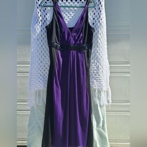 Torrid Size 18 black and purple dress with black sequins